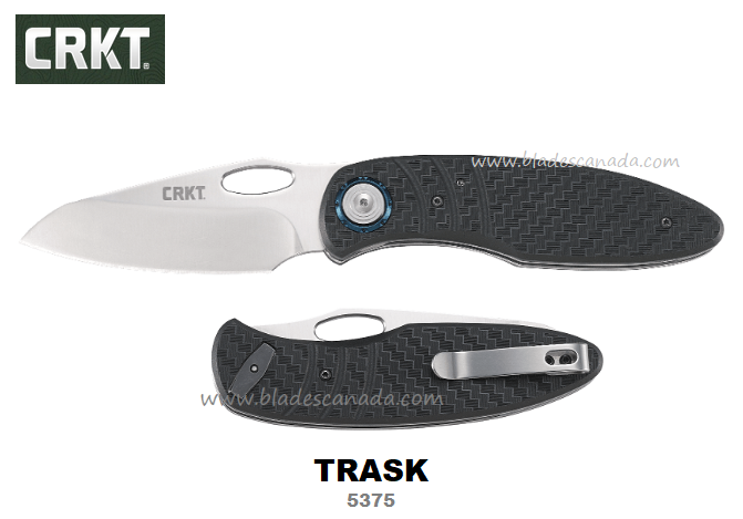 CRKT Trask Folding Knife, D2 Steel, GRN Black, CRKT5375